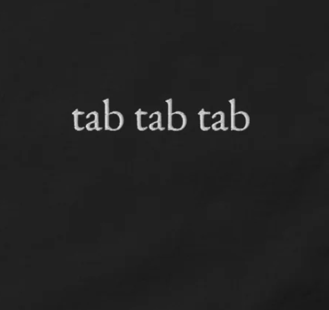 Tab tab tab embroidered